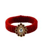 Red Stone Brass Bangle