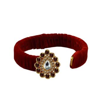 Red Stone Brass Bangle 2