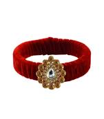 Red Stone Brass Bangle