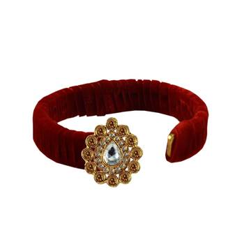 Red Stone Brass Bangle 2