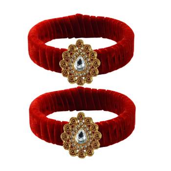Red Stone Brass Bangle 1