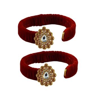 Red Stone Brass Bangle 2