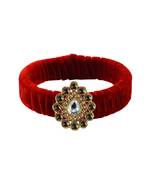Red Stone Brass Bangle