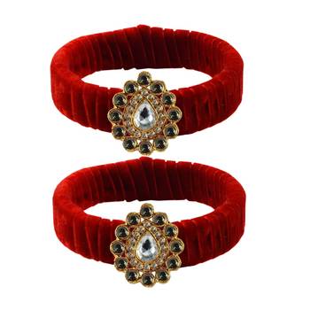 Red Stone Brass Bangle 1