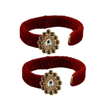 Red Stone Brass Bangle 2
