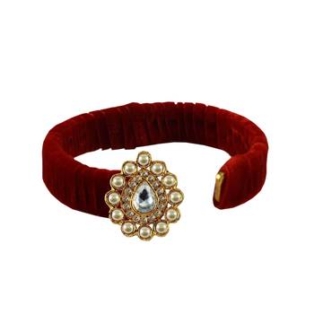 Red Stone Brass Bangle 2
