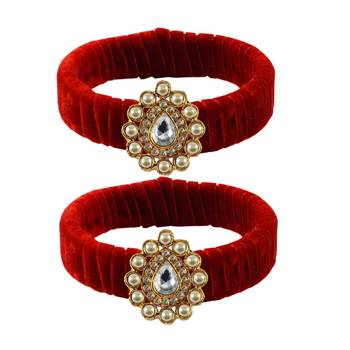 Red Stone Brass Bangle 1