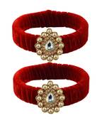 Red Stone Brass Bangle