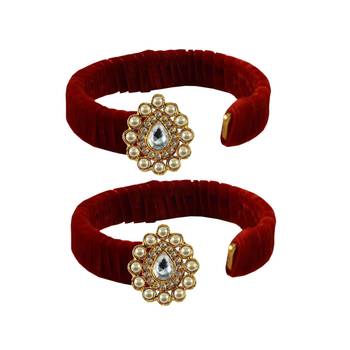 Red Stone Brass Bangle 2