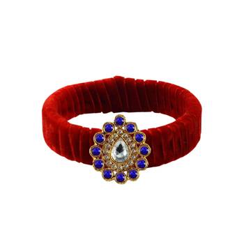 Red Stone Brass Bangle 1