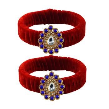 Red Stone Brass Bangle 1