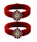 Red Stone Brass Bangle