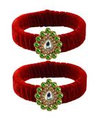 Red Stone Brass Bangle