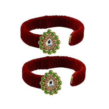 Red Stone Brass Bangle 2