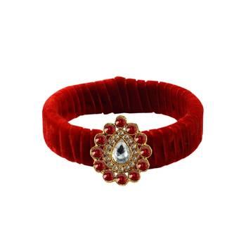Red Stone Brass Bangle 1