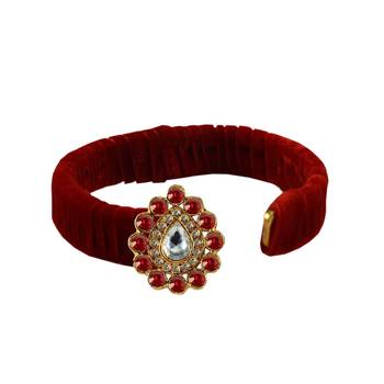 Red Stone Brass Bangle 2