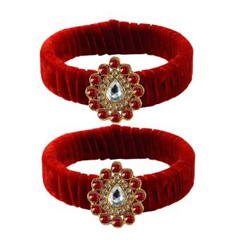 Red Stone Brass Bangle 1