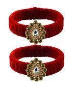 Red Stone Brass Bangle