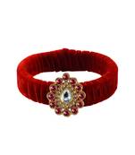 Red Stone Brass Bangle