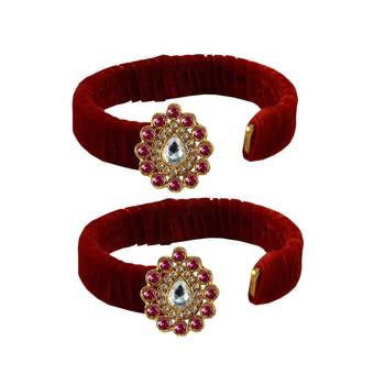 Red Stone Brass Bangle 2