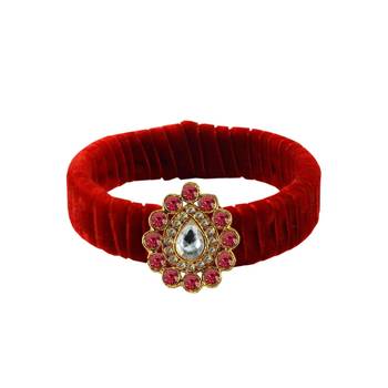 Red Stone Brass Bangle 1