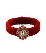 Red Stone Brass Bangle