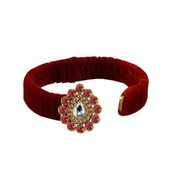 Red Stone Brass Bangle 2