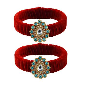 Red Stone Brass Bangle 1