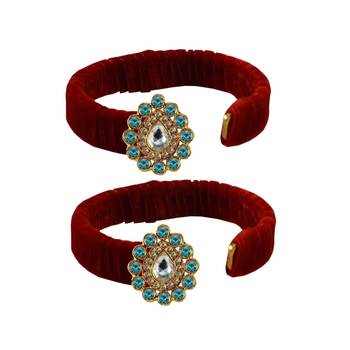 Red Stone Brass Bangle 2