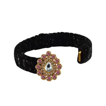 Black Stone Brass Bangle 2