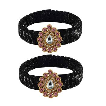 Black Stone Brass Bangle 1