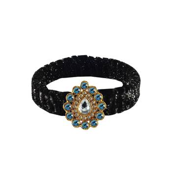 Black Stone Brass Bangle 1