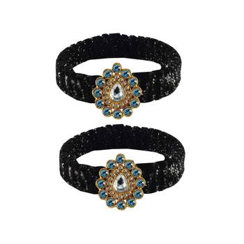 Black Stone Brass Bangle 1