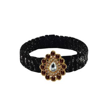 Black Stone Brass Bangle 1