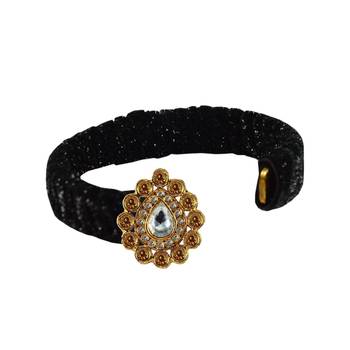 Black Stone Brass Bangle 2