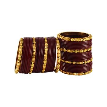 Maroon Plain Acrylic-Brass Bangle 1