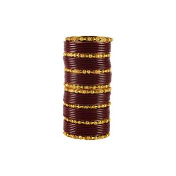 Maroon Plain Acrylic-Brass Bangle 2