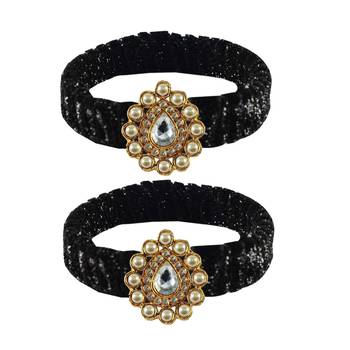 Black Stone Brass Bangle 1