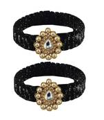 Black Stone Brass Bangle