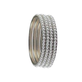 White Moti Brass Bangle 2