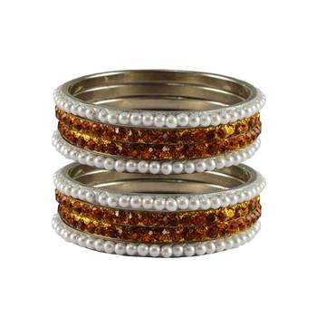 Multi Stone Brass Bangle 1