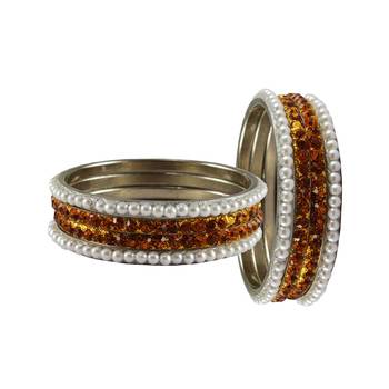 Multi Stone Brass Bangle 2