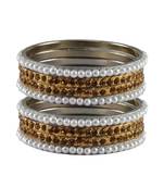 Multi Stone Brass Bangle