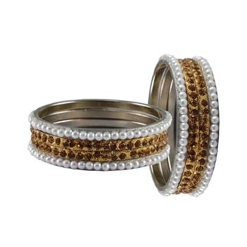 Multi Stone Brass Bangle 2