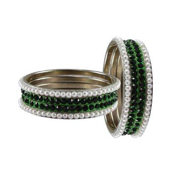 Multi Stone Brass Bangle 2
