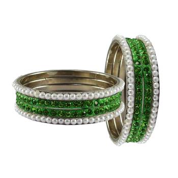Multi Stone Brass Bangle 2