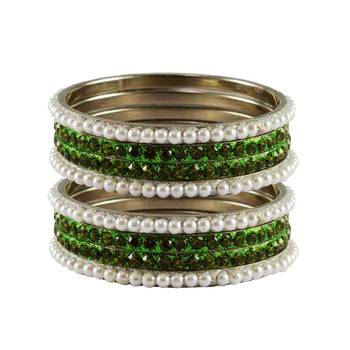 Multi Stone Brass Bangle 1