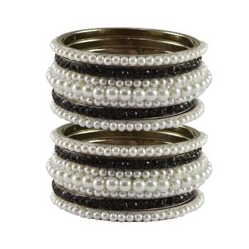White Moti Brass Bangle 1