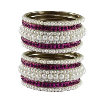 White Moti Brass Bangle 1