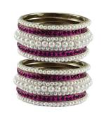 White Moti Brass Bangle